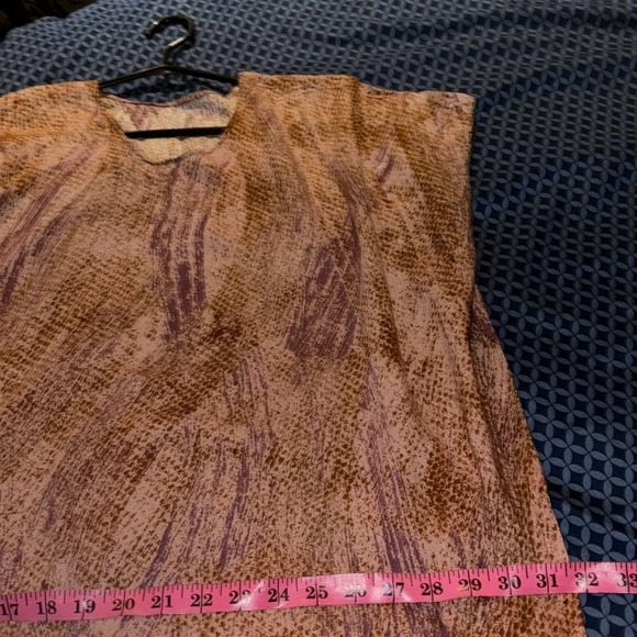 Vintage style Paisley Abstract brown pattern V neck boho  casual cotton Kaftan S - Picture 11 of 14